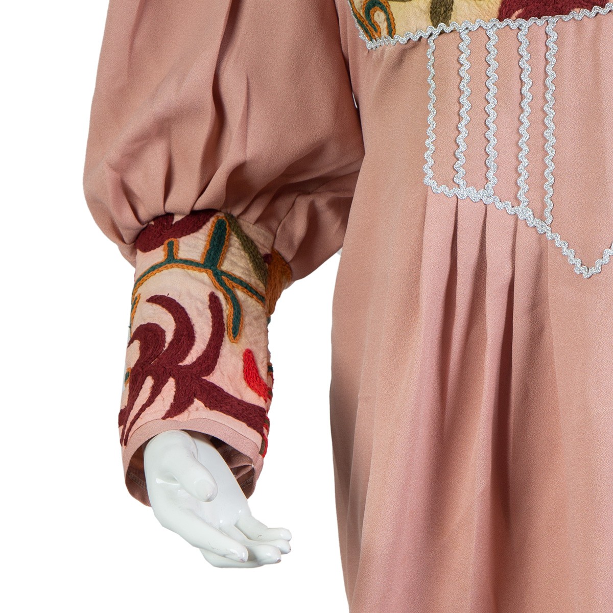 Pink Short Frock With Cuffed Sleeves | Fancy Embroidered Frock 2