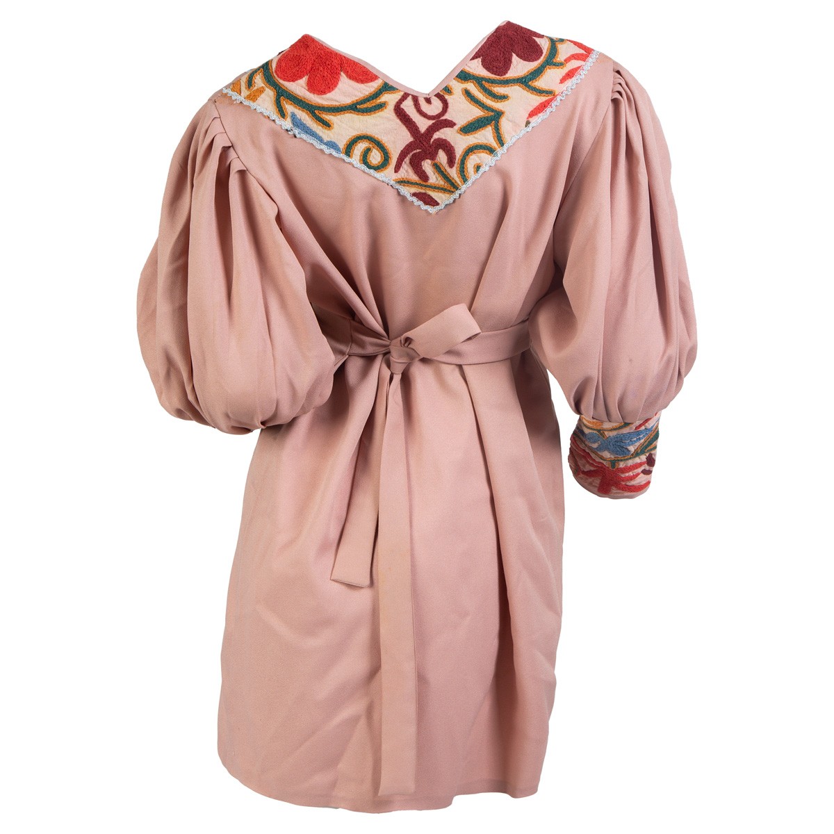 Pink Short Frock With Cuffed Sleeves | Fancy Embroidered Frock 5