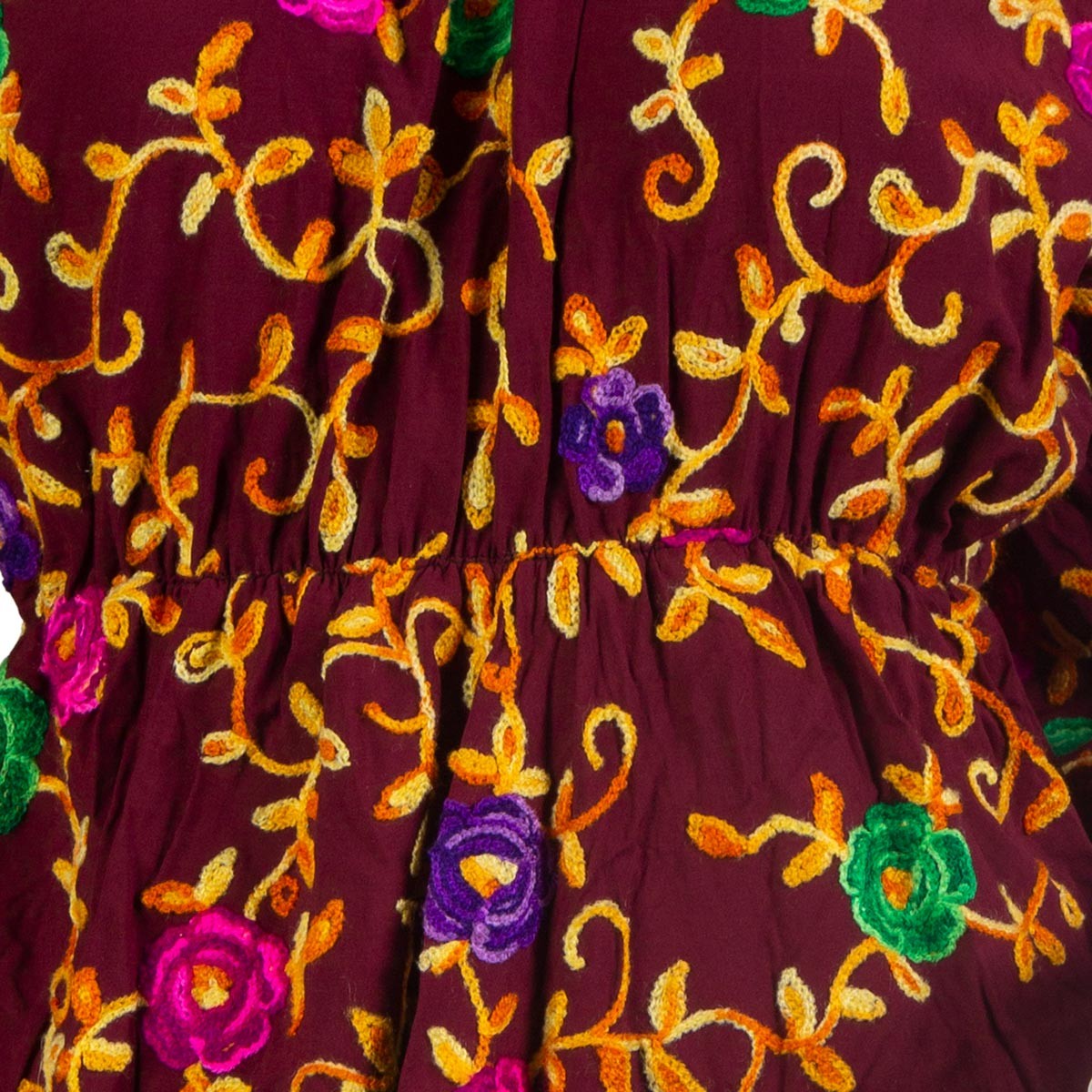 Cherma Embroidered Short Dress | Cotton Floral Stitched Frock 3