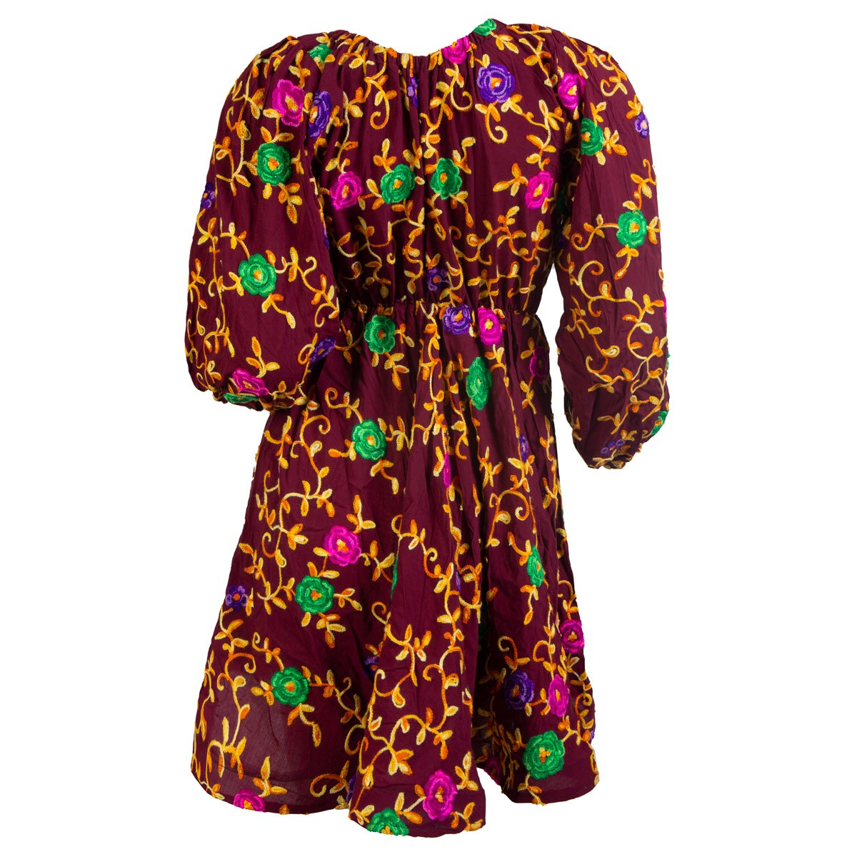 Cherma Embroidered Short Dress | Cotton Floral Stitched Frock 4