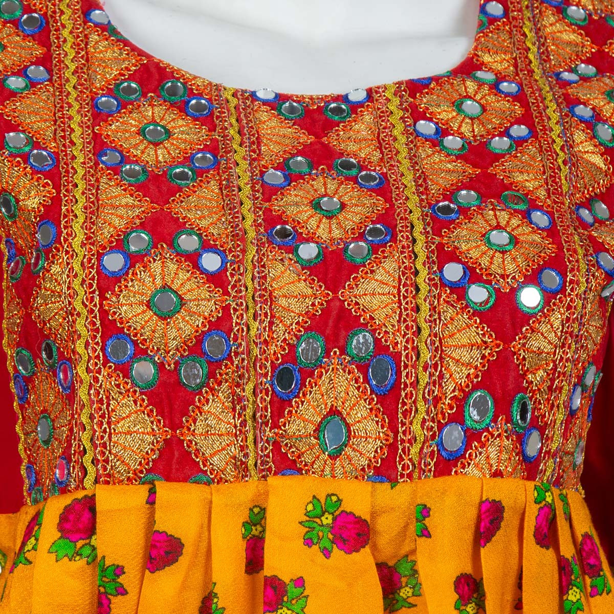 Fancy Gulnegar Party Dress | Hand Embroidered Short Frock 3