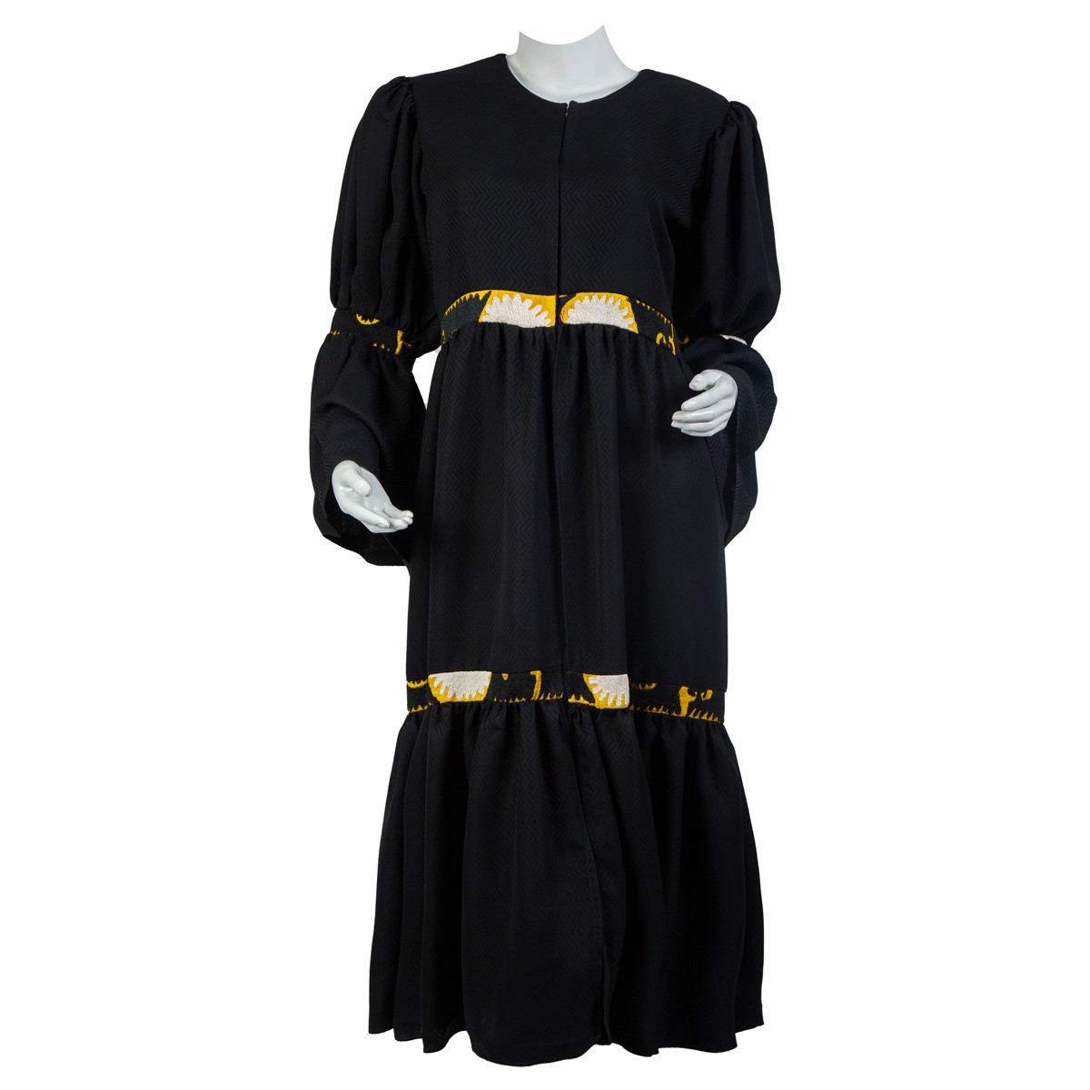 Simple Black Embroidered Handmade Afghani Chapan for Women 1