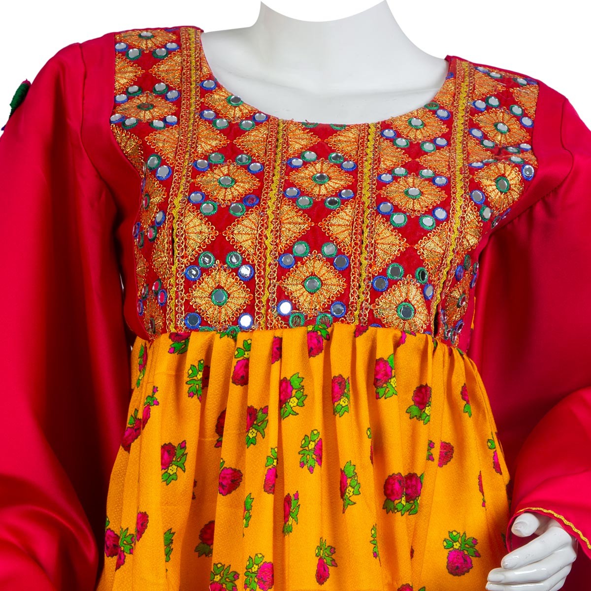 Gulnegar Dress With Mirror Embroidery | Floral Print Party Wear 2
