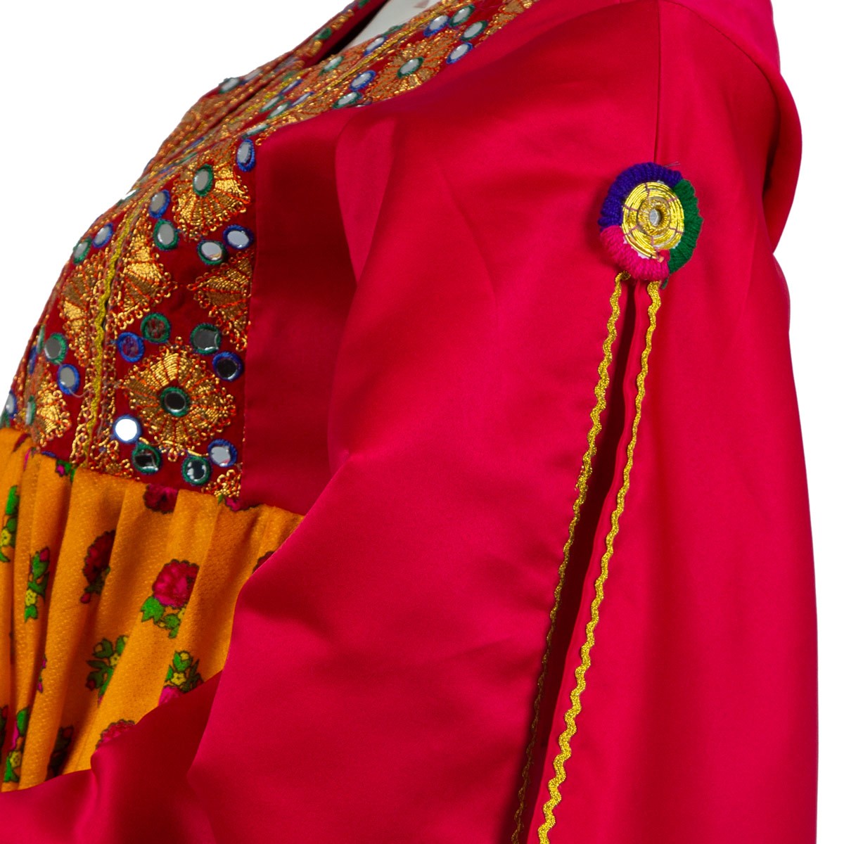 Gulnegar Dress With Mirror Embroidery | Floral Print Party Wear 4