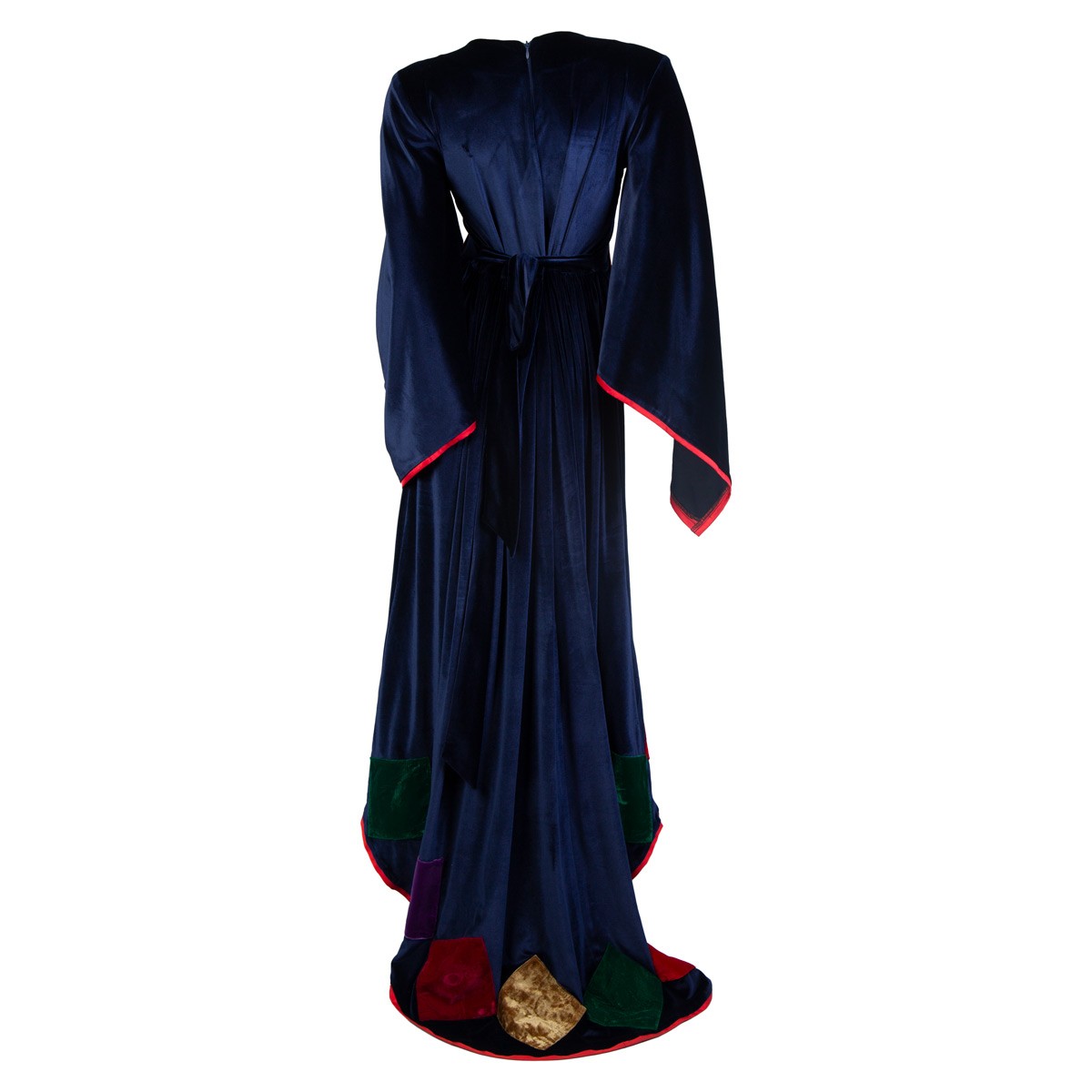 Navy Blue Tailed Gown | Plated Velvet Party Wear Dress 5