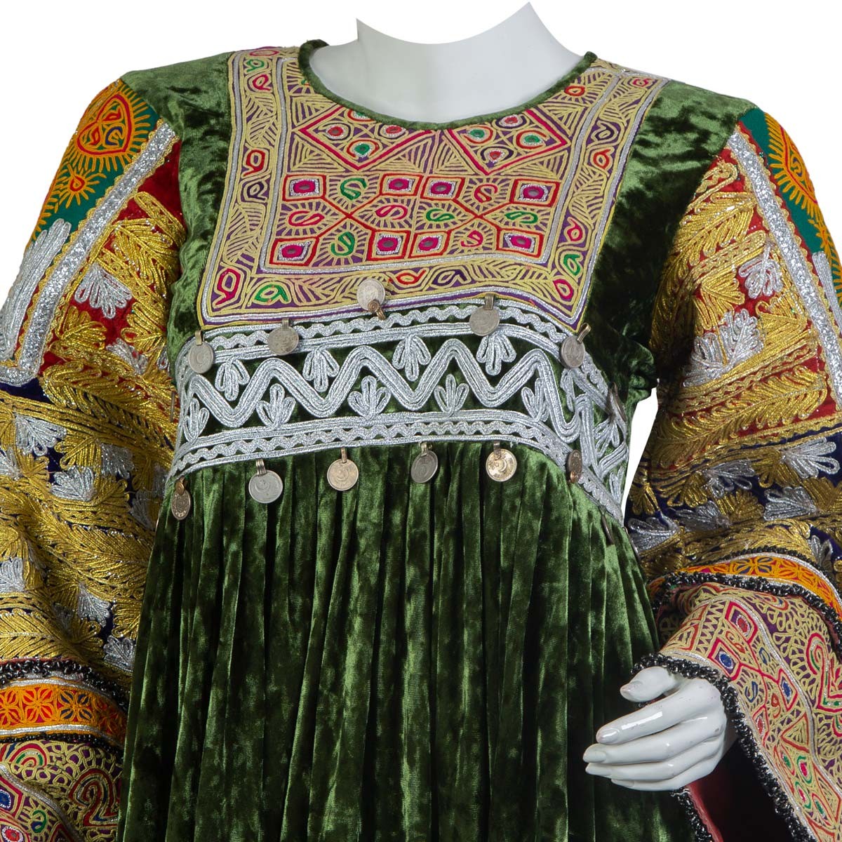 Fancy Velvet Afghan Dress | Plated Hand-Stitched Frock 2