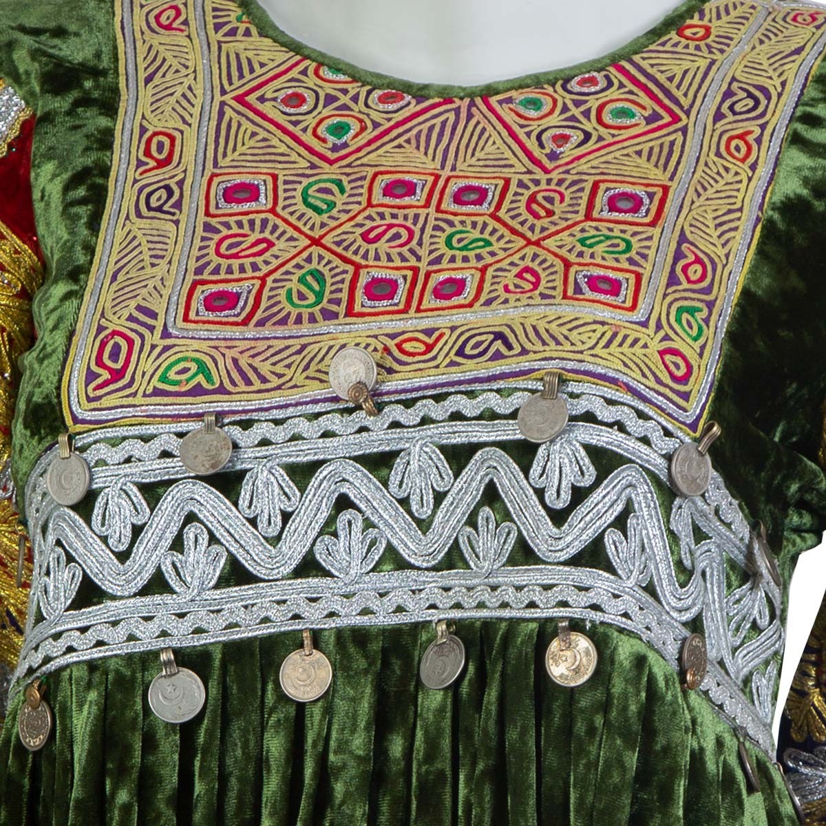 Fancy Velvet Afghan Dress | Plated Hand-Stitched Frock 3