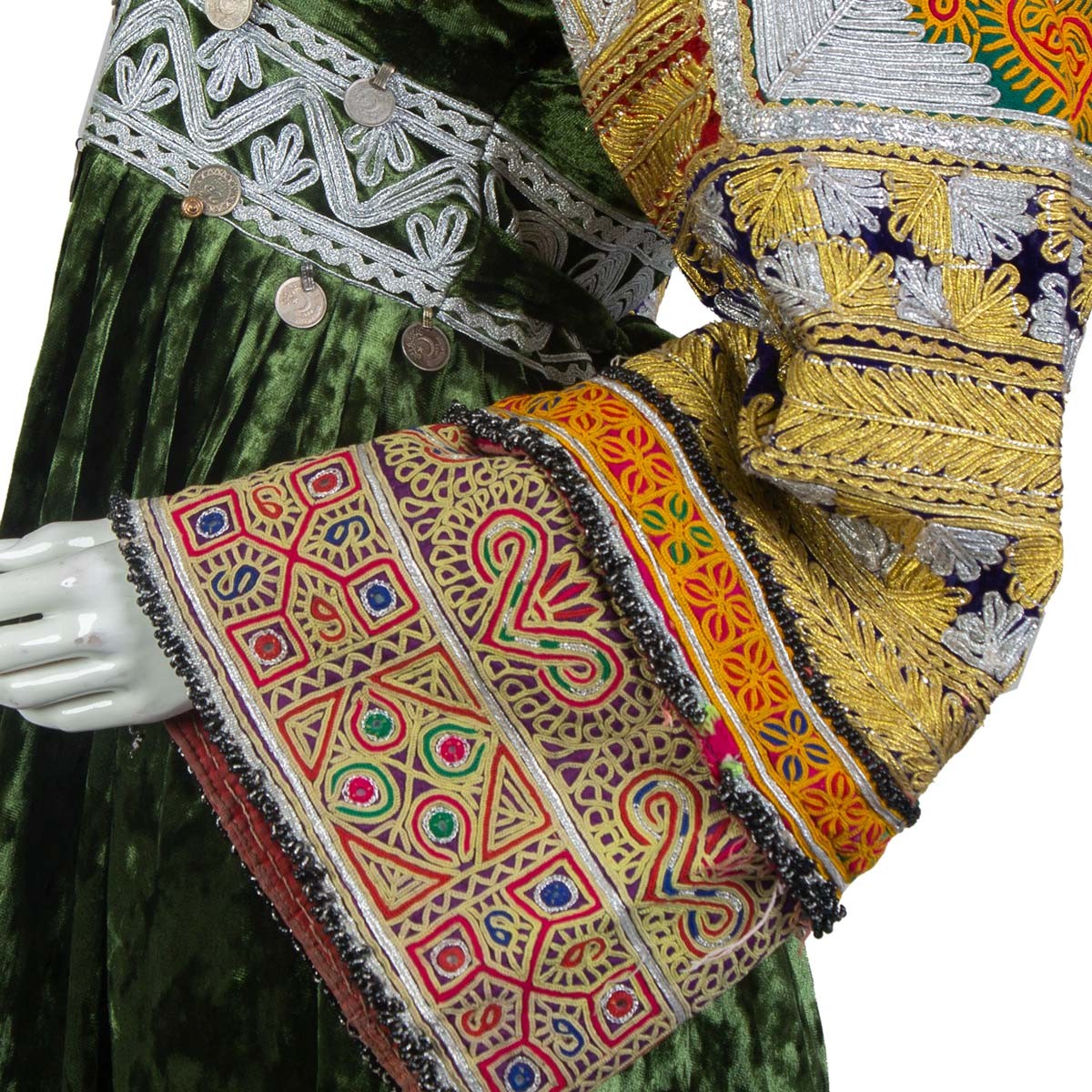 Fancy Velvet Afghan Dress | Plated Hand-Stitched Frock 4