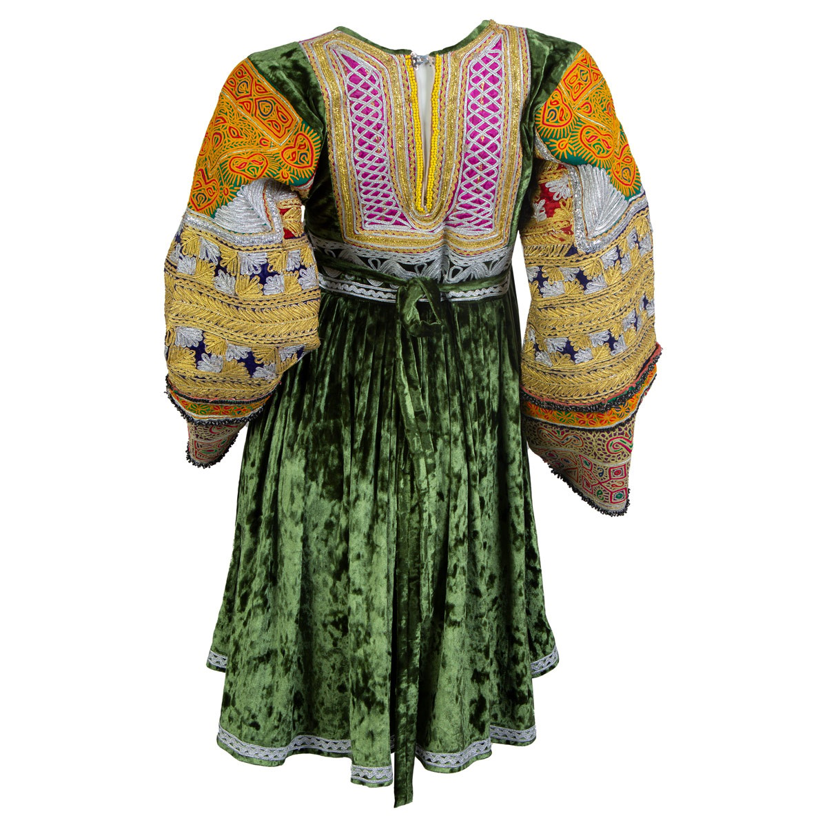 Fancy Velvet Afghan Dress | Plated Hand-Stitched Frock 5