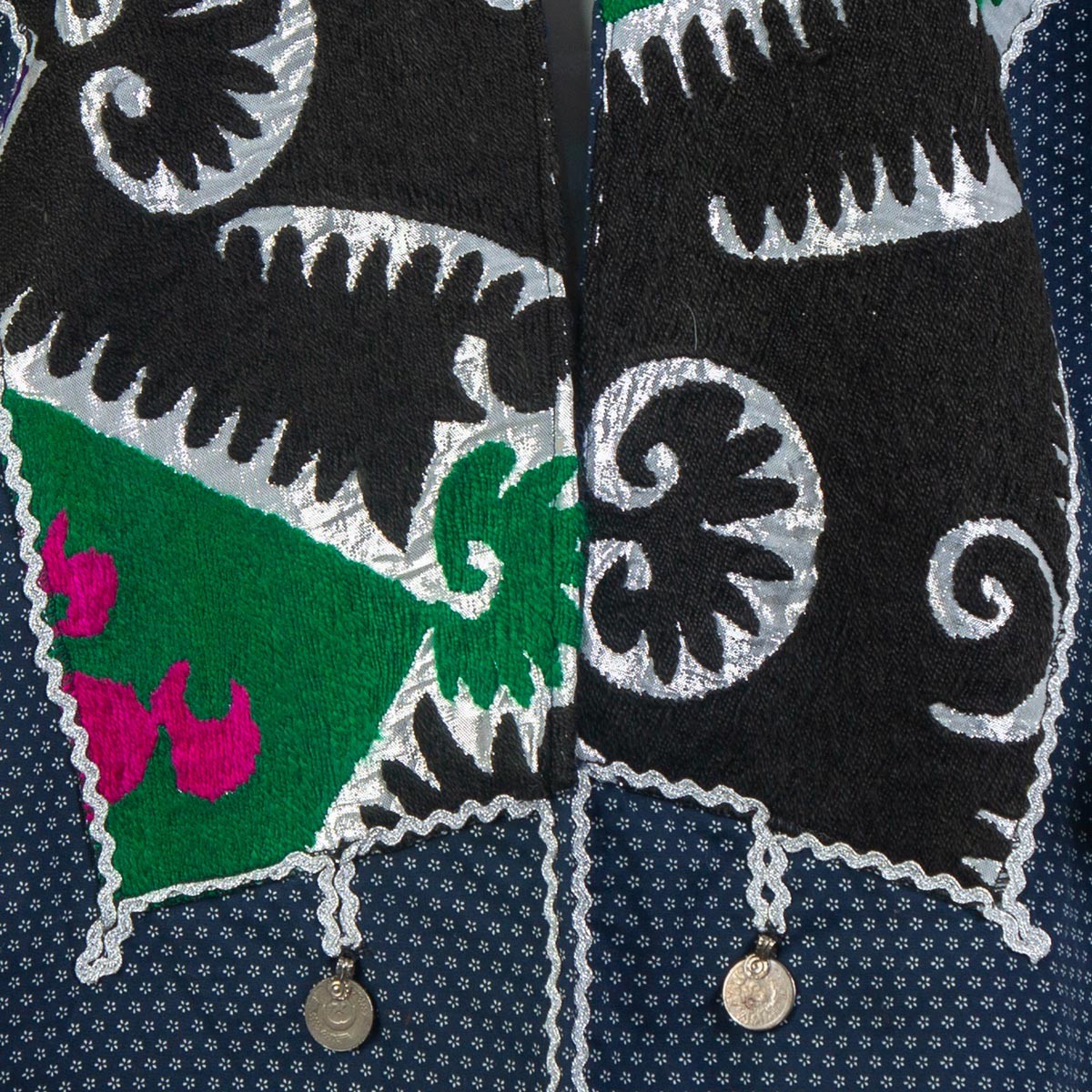 Short Cotton Plain Dress | Navy Blue Hand Embroidered Dress 3