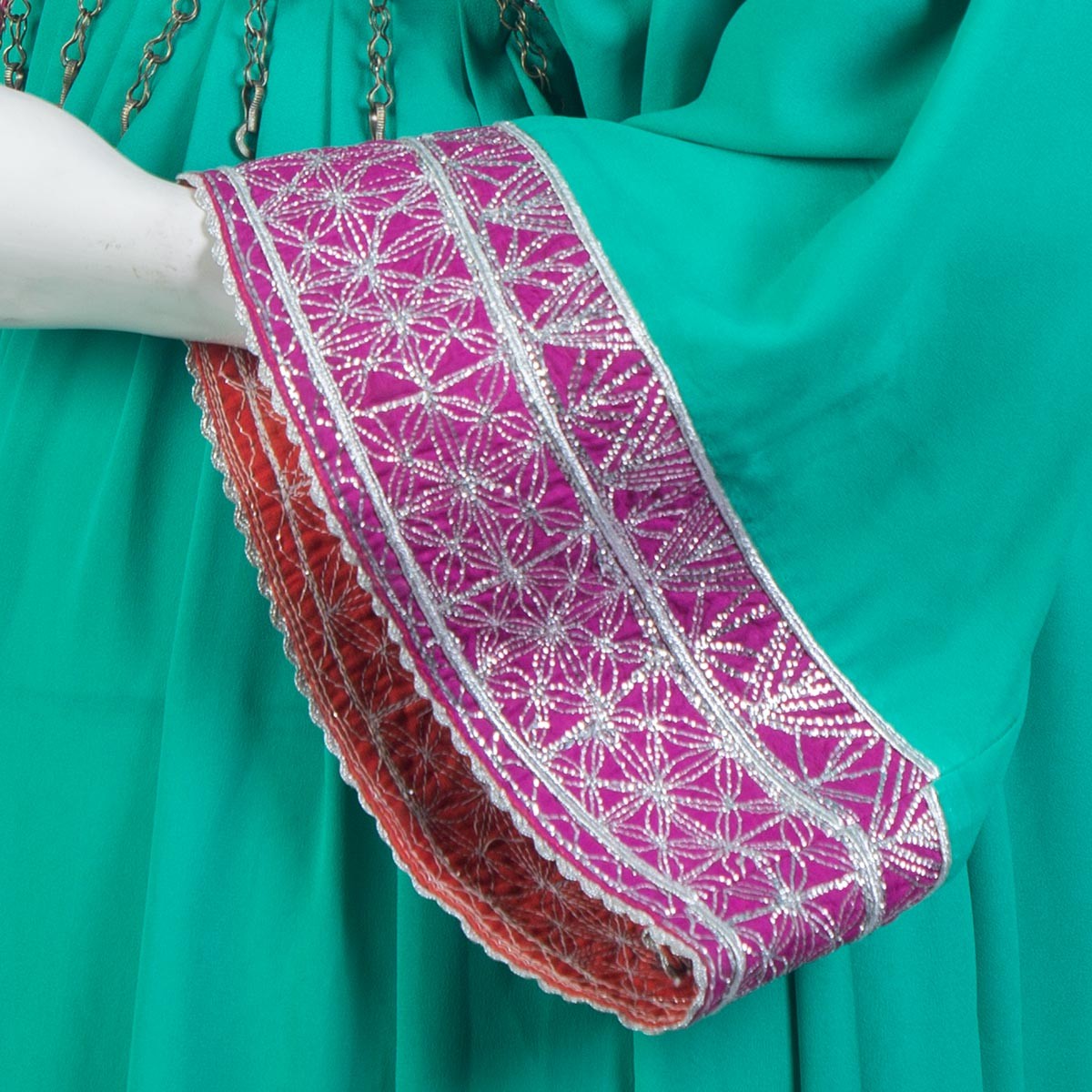 Fancy Party Wear Dress | Embroidered Tailed Maxi 4