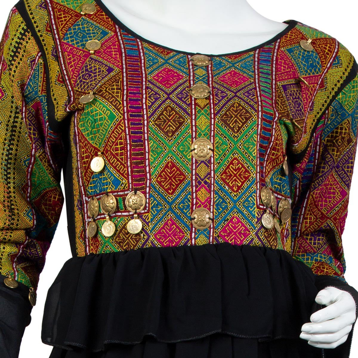 Black Hand Embroidered Dress | Tilly Tiered Maxi 2