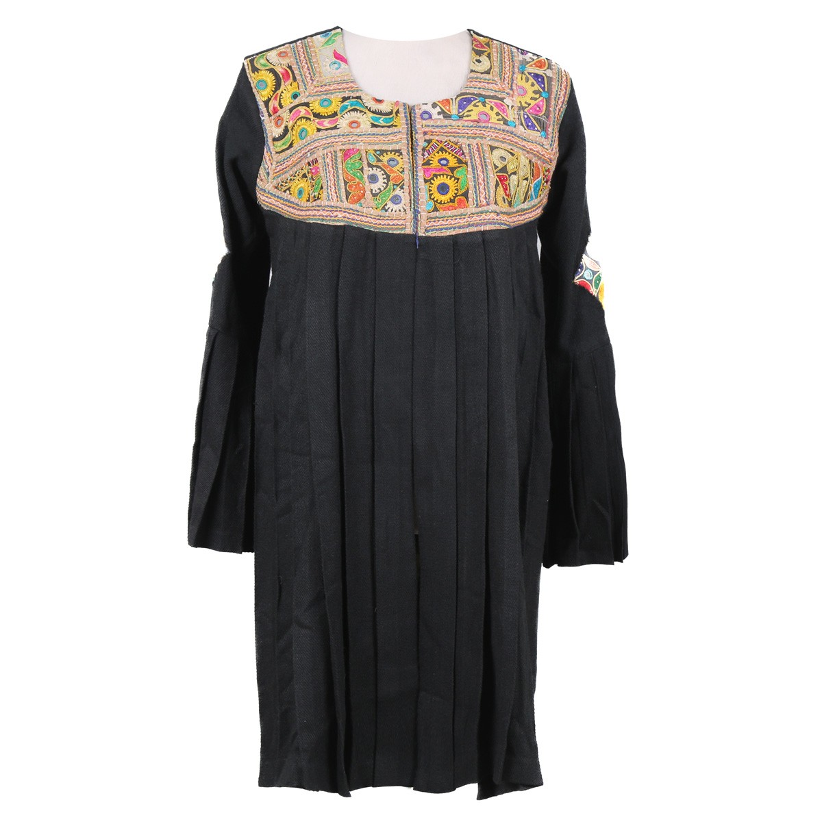 Black Silk Shirt Dress | Balloon Sleeve Dress 1