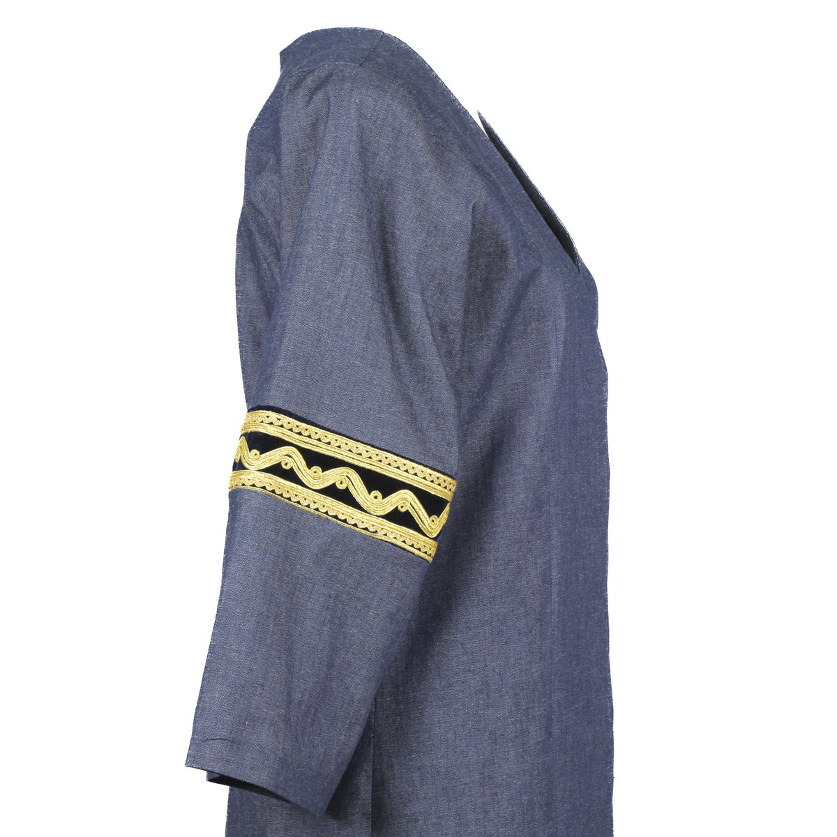 Cherma Embroidered Women Coat | Blue Long Coat 2
