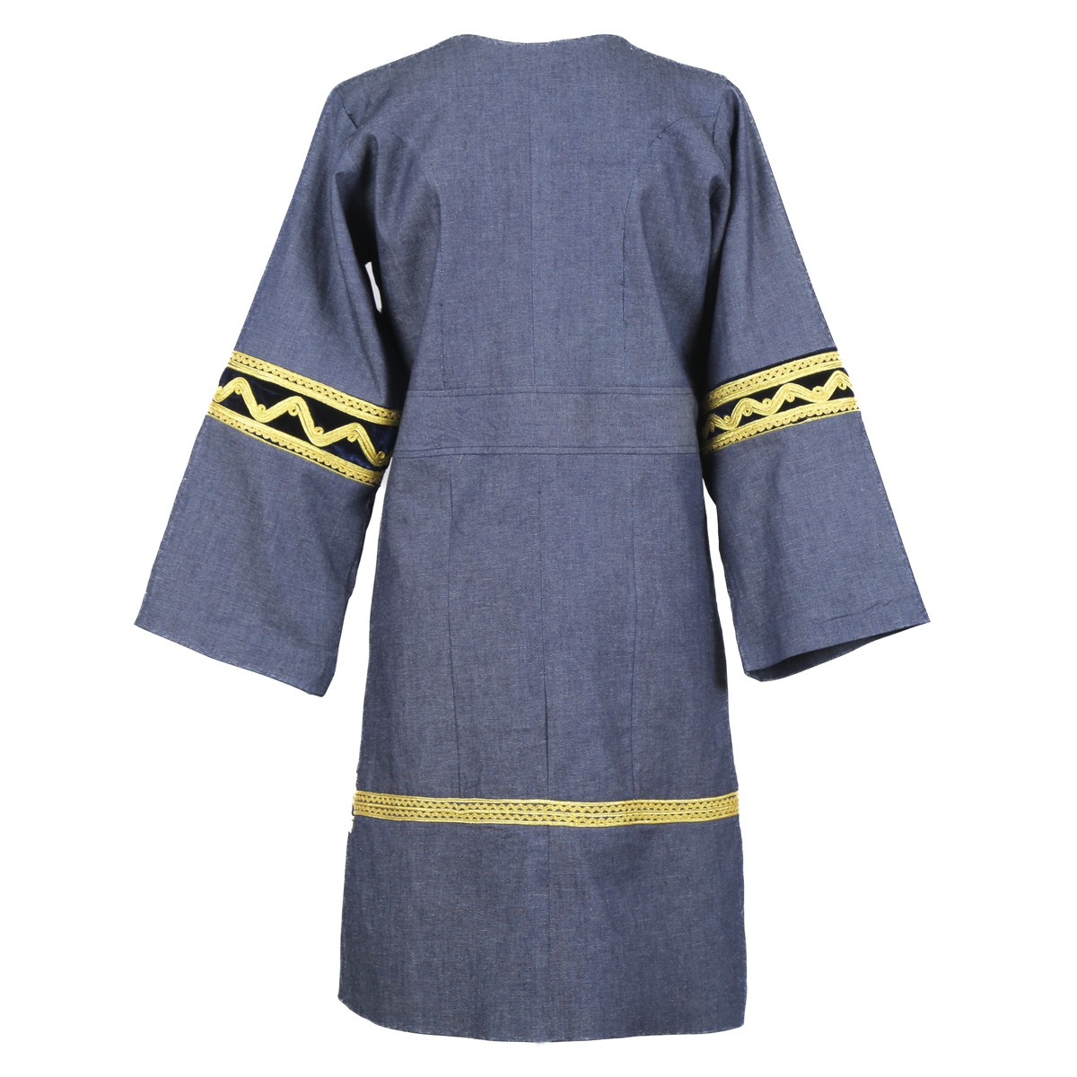 Cherma Embroidered Women Coat | Blue Long Coat 3