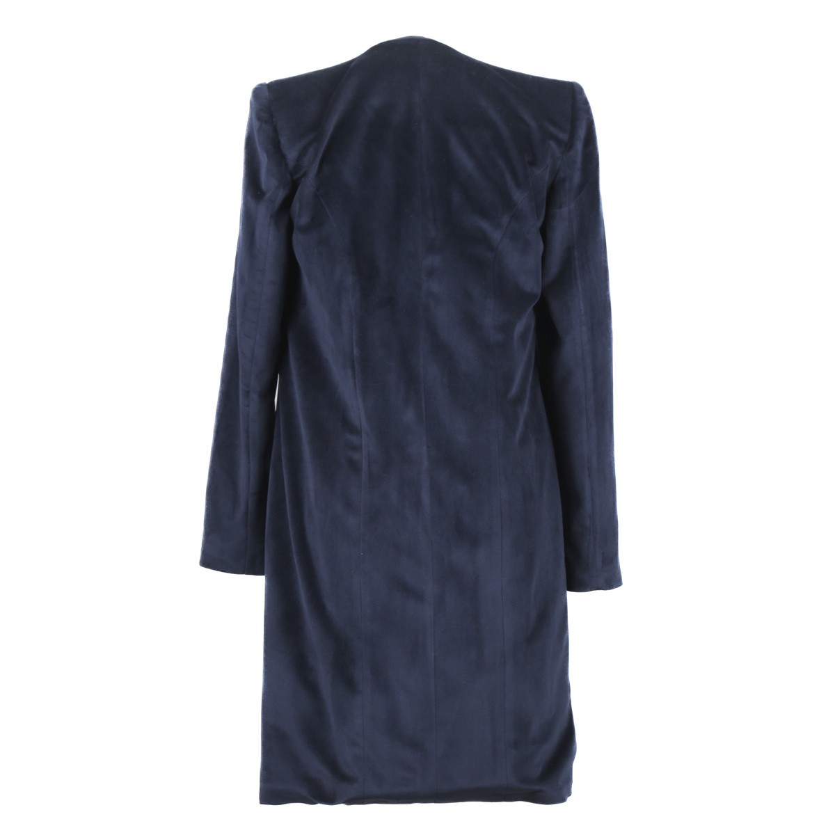 White Embroidered Women Coat | Navy Blue Long Dress Coat 3