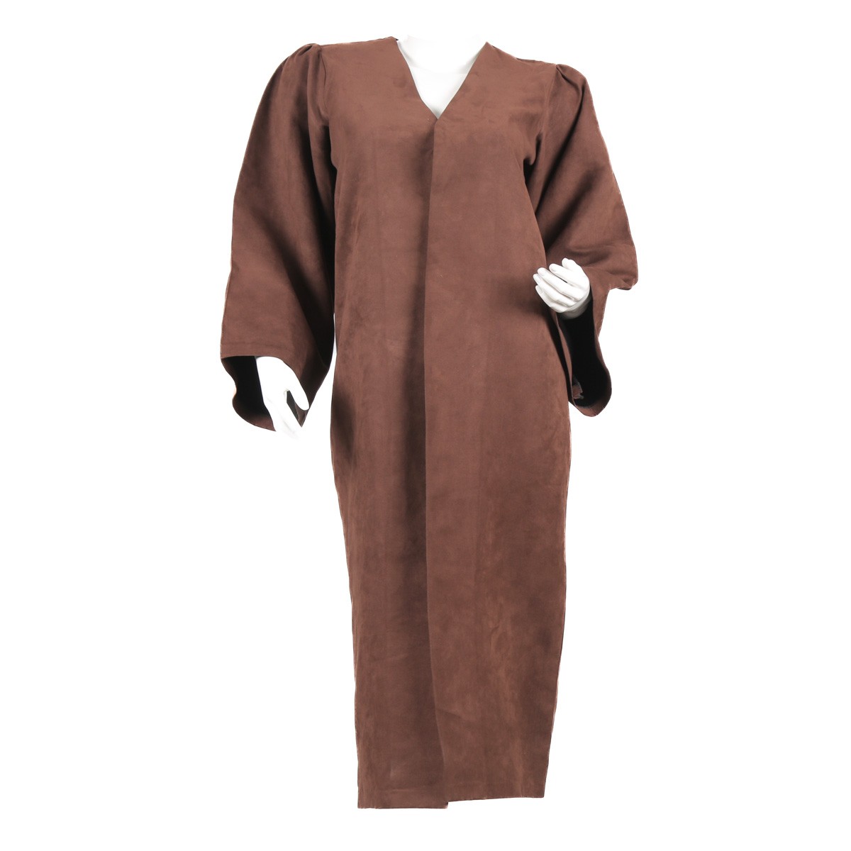 Floral Stitched Long Coat | Dark Brown Floor Length Coat 1