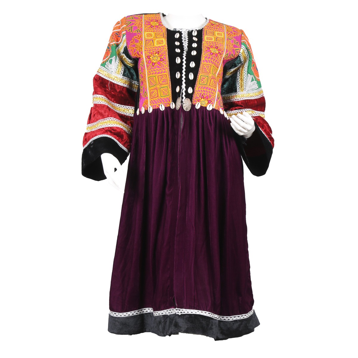 Pleated Velvet Dress | Purple Embroidered Party Dress 1