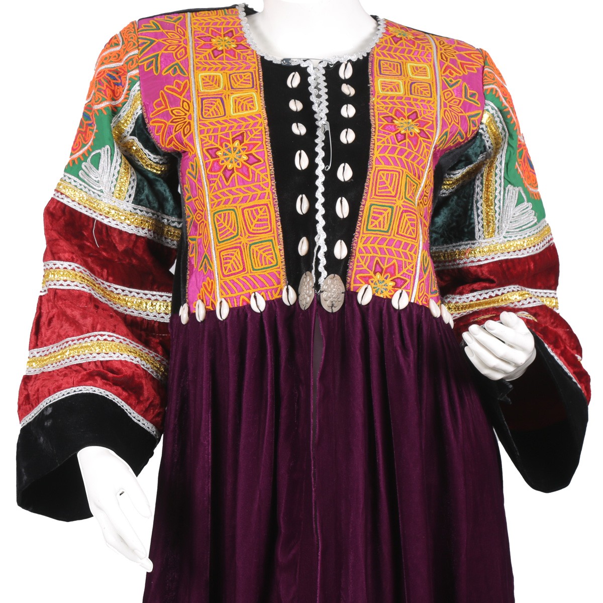 Pleated Velvet Dress | Purple Embroidered Party Dress 2