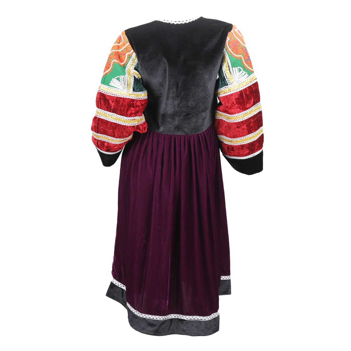 Pleated Velvet Dress | Purple Embroidered Party Dress 4