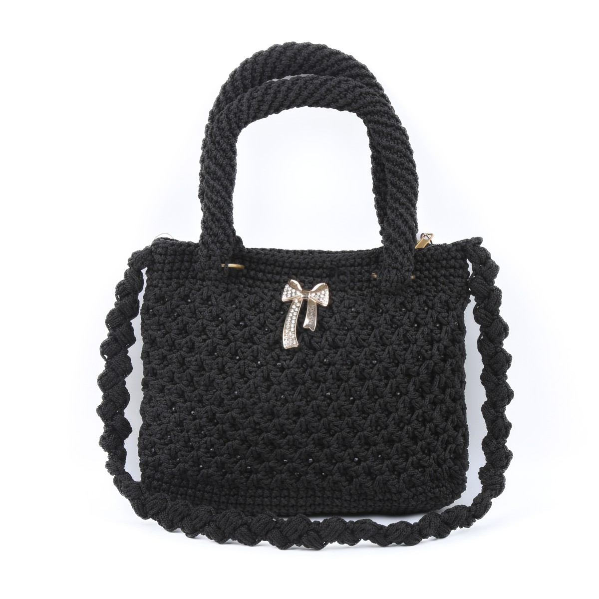 Black Zipped Birkin Quilted Bag | Embroidered Shoulder Bag 1