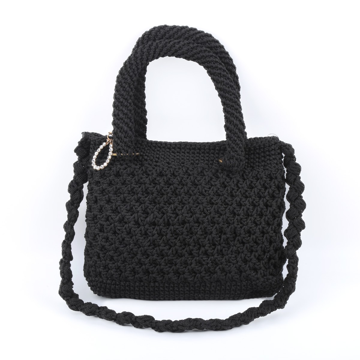 Black Zipped Birkin Quilted Bag | Embroidered Shoulder Bag 3