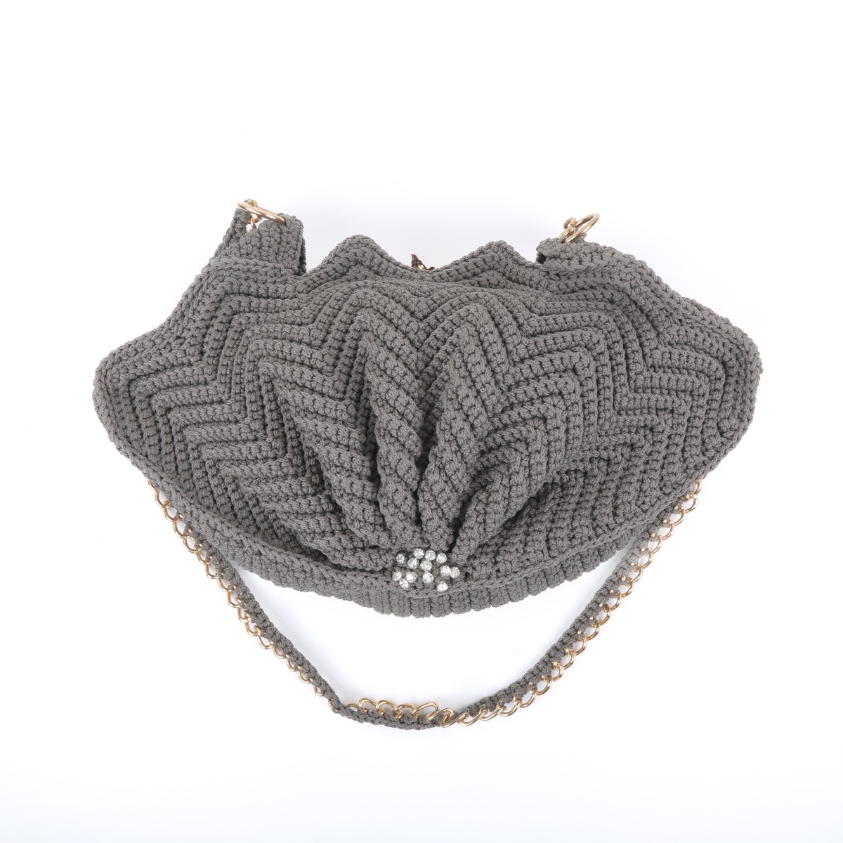 Gray Star Fish Handbag | Pearl Embroidered Zipped Purse 2