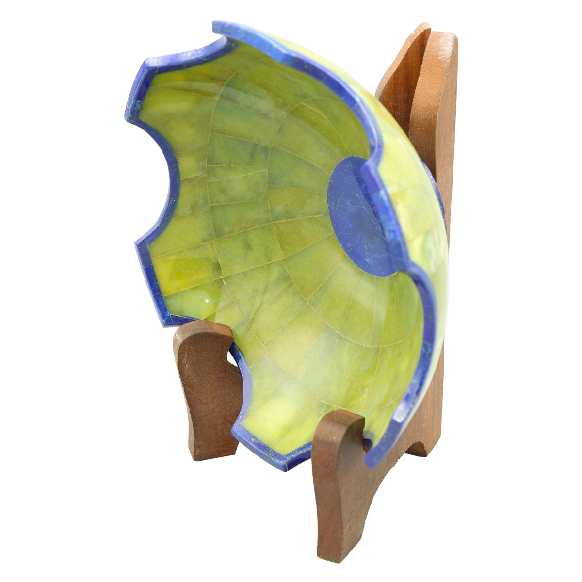 Lapis Bowl With Curly Edges | Green Marble Handmade Bowl 3