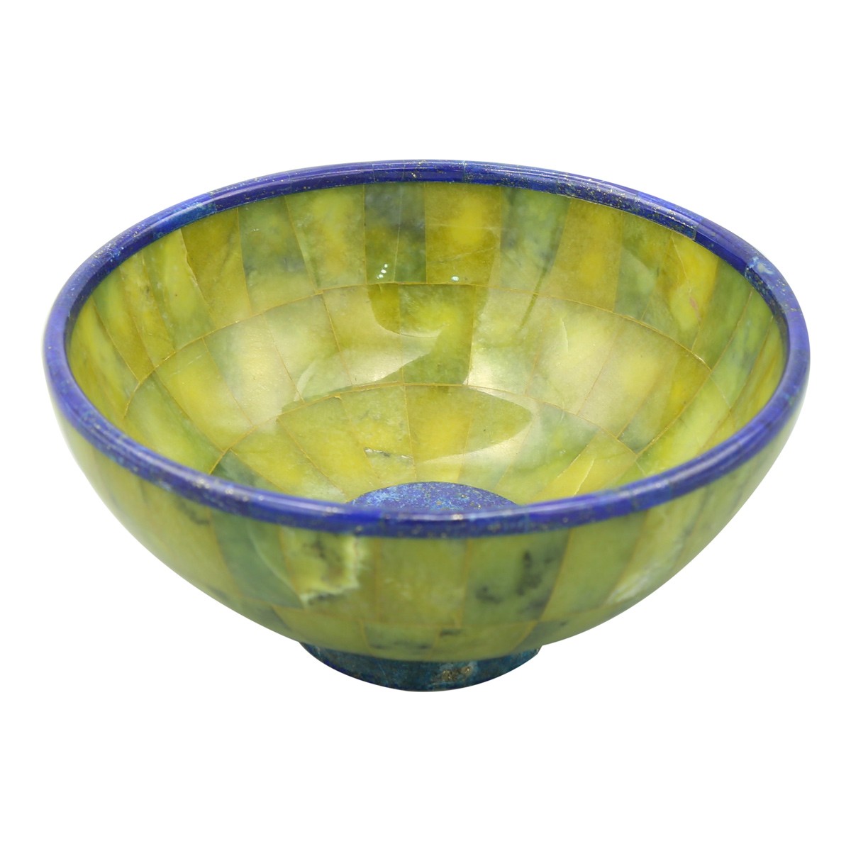 Green Handmade Bowl | Lapis Bowl With Wooden Stand 1