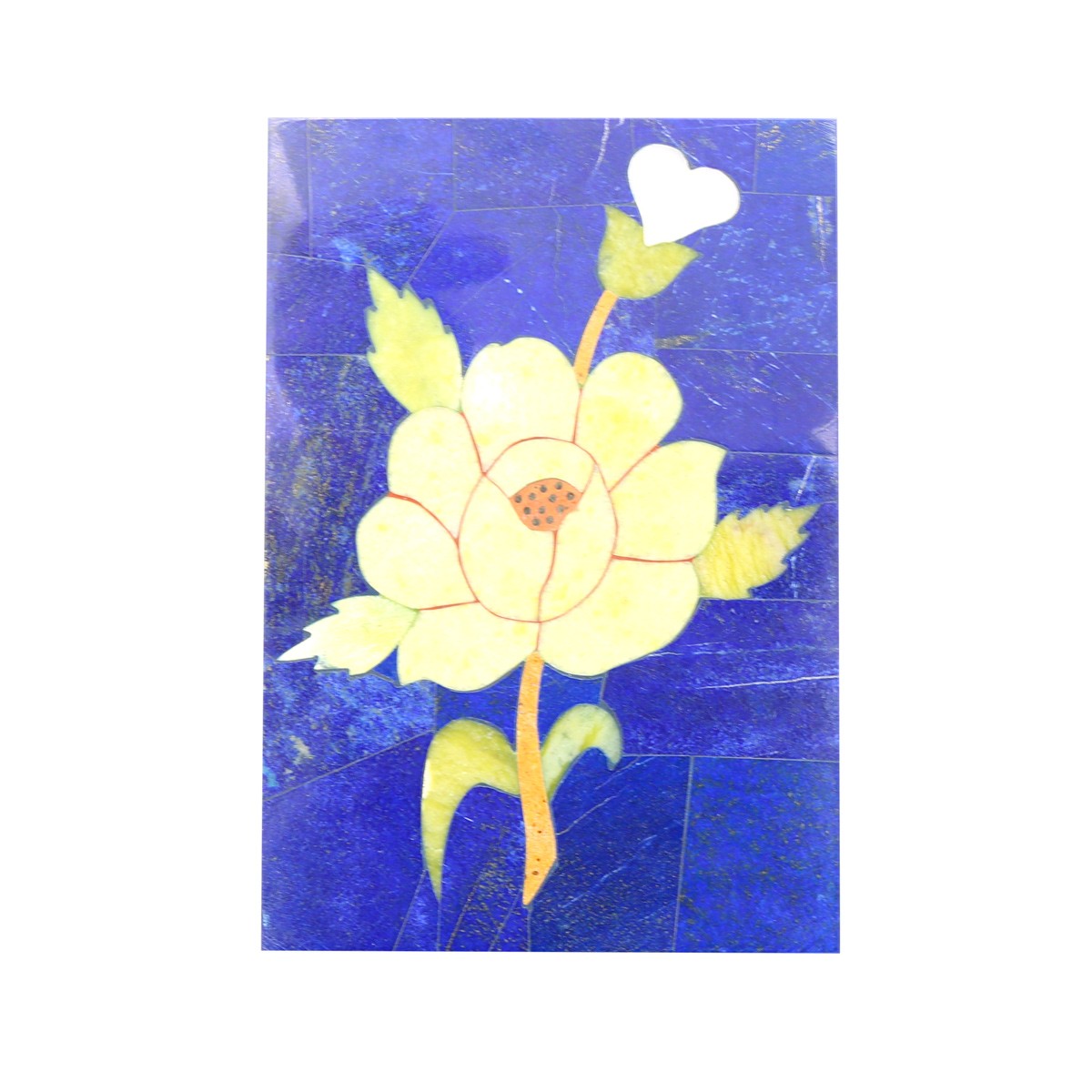 Solo Flower Paint Jewelry Box | Blue Lapis Rectangular Jewel Box 4