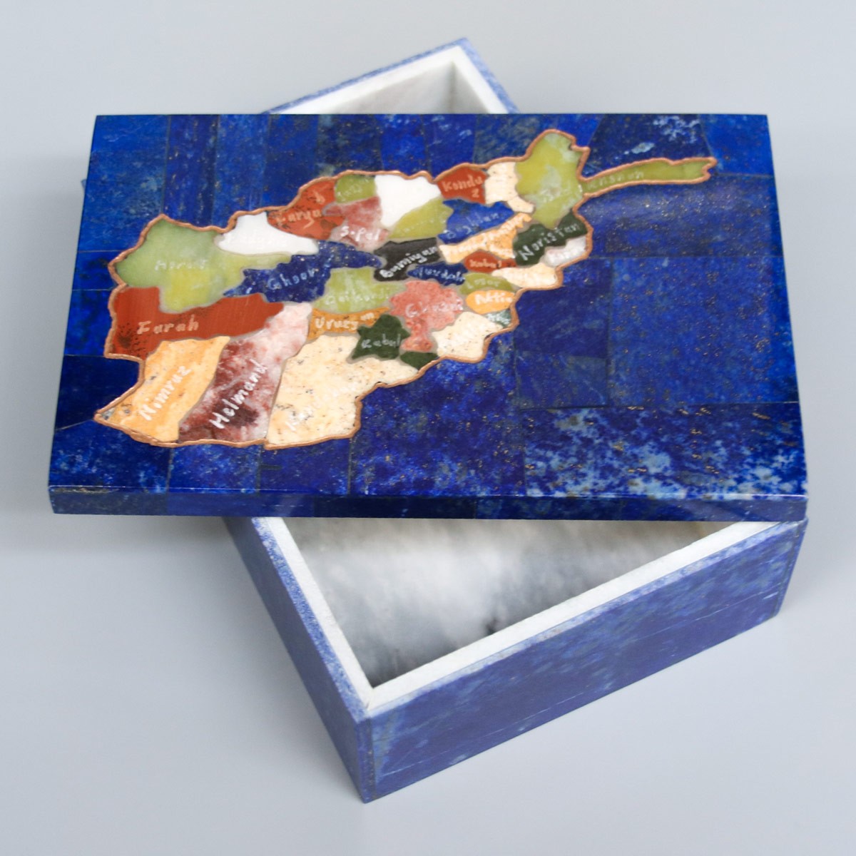 Jewelry Box With Afghanistan Map | Lapis Jewelry Box 1