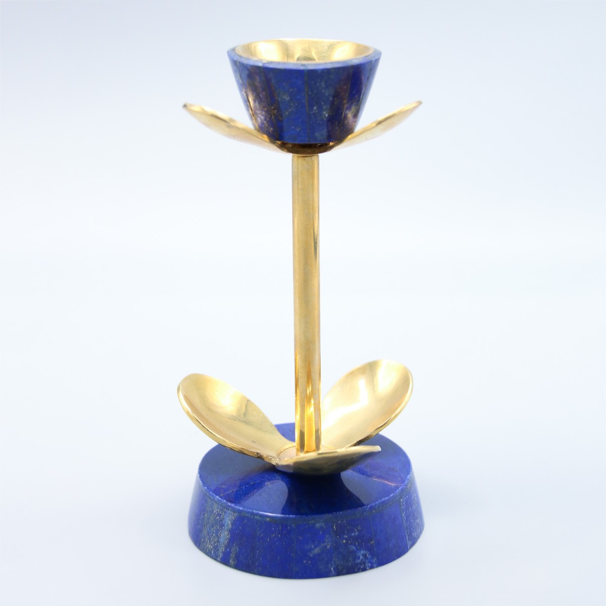 Handmade Lapis Lazuli & Bronze Candle Holder 1