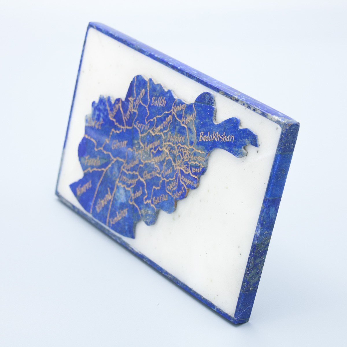 Afghanistan Map on Fine Lapis Stone | Wall Hanging 2
