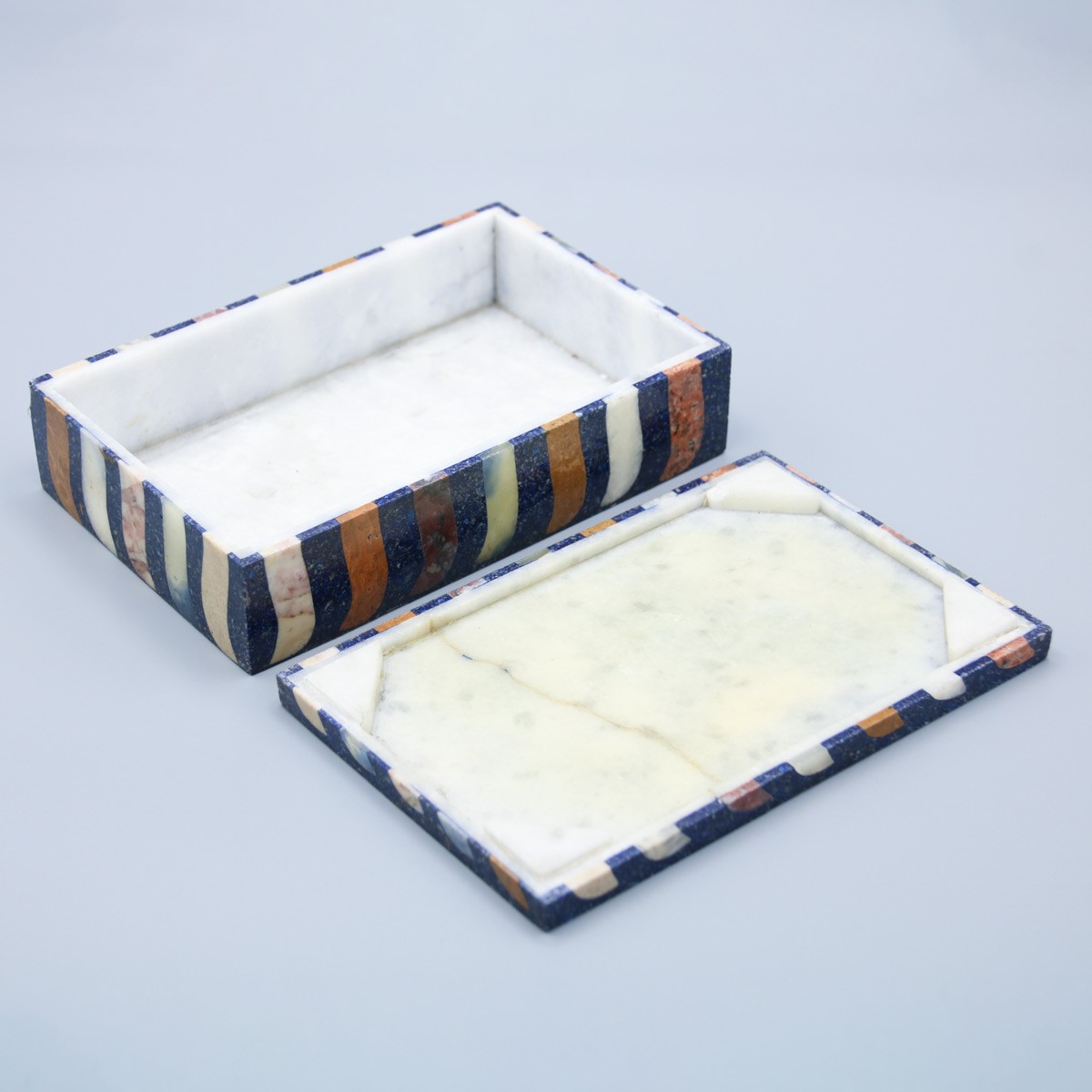 Fine Lapis Lazuli Jewelry Box | With Floral Paint, Afghanistan, giftbox 4