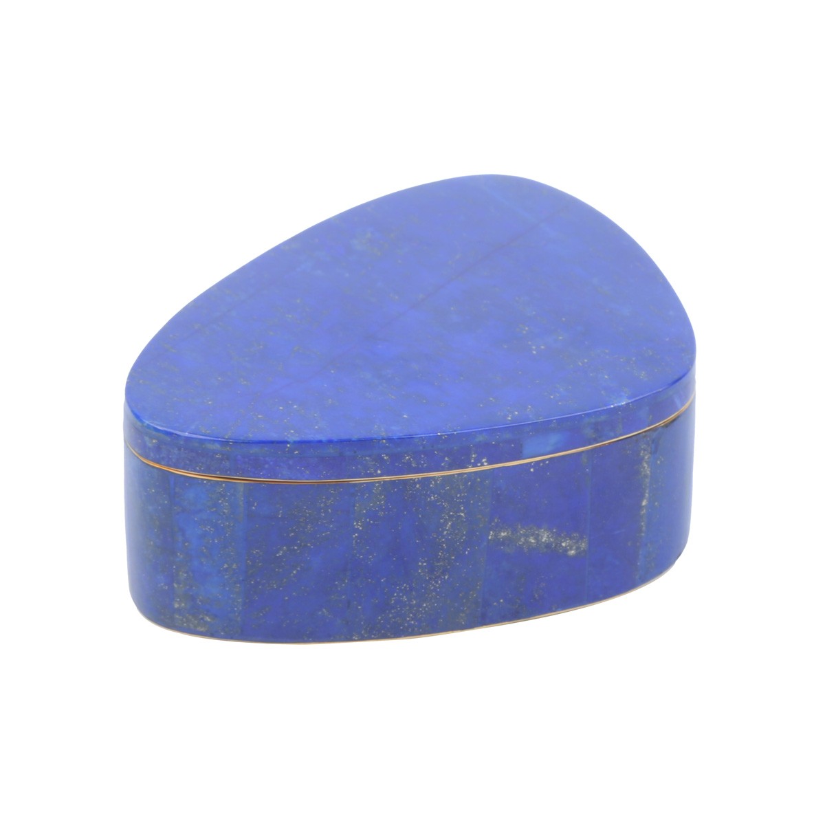 Lapis Lazuli Jewelry Box | Marble Stone Kidney-Shaped Jewel Box 1
