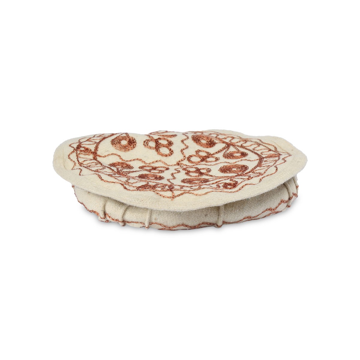 Off-White Nuristani Embroidered Pakol | Woolen Casual Wear Beret Style Hat 1