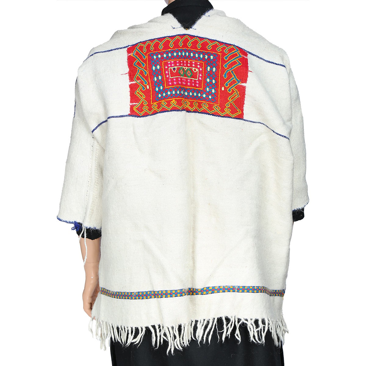 White Nuristani Embroidered Short Coat | Woolen Casual Wear Coat 4
