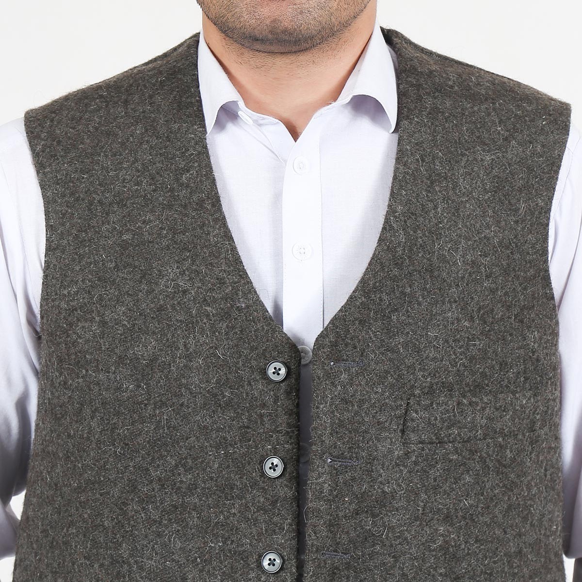 Black Nuristani Wool Waistcoat | Casual Wear Vest 2