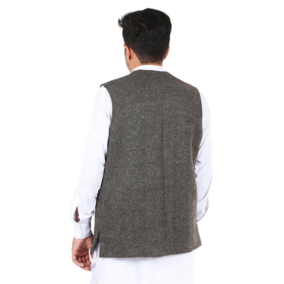 Black Nuristani Wool Waistcoat | Casual Wear Vest 3