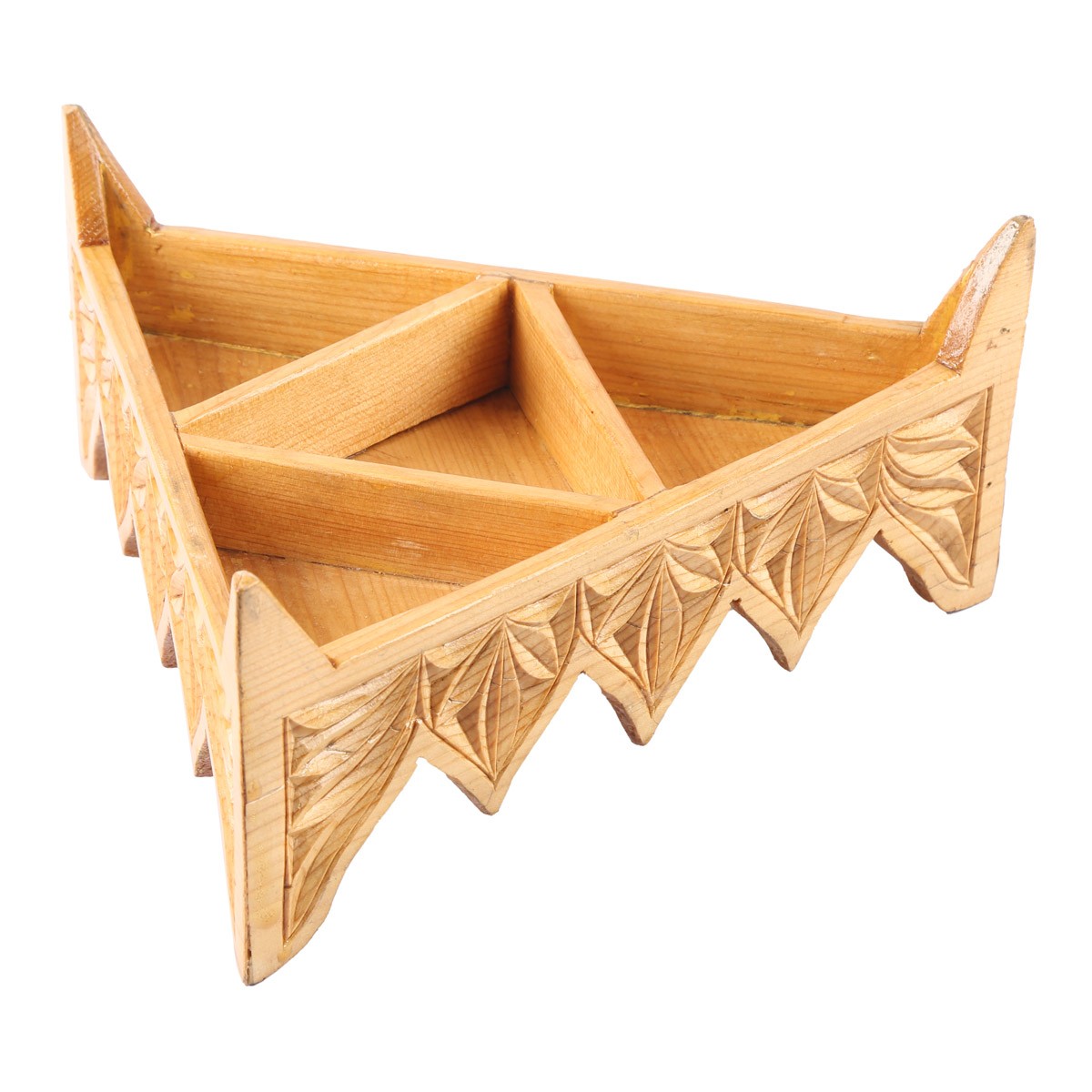 Triangular Wooden Dry Fruit Dish | Archa Wood Candy Dish 2