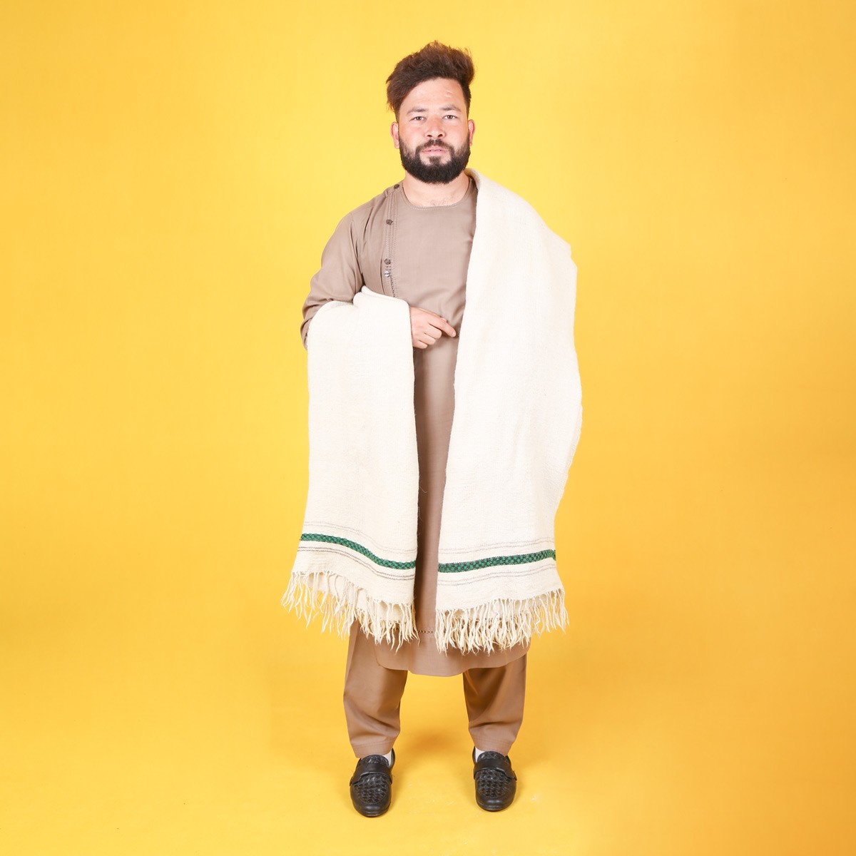 Cream Winter Wear Men's Shawl | Pato 1