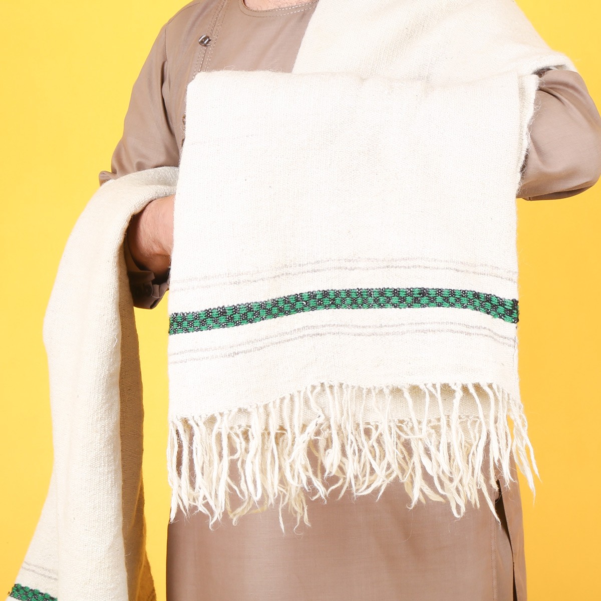Cream Winter Wear Men's Shawl | Pato 2