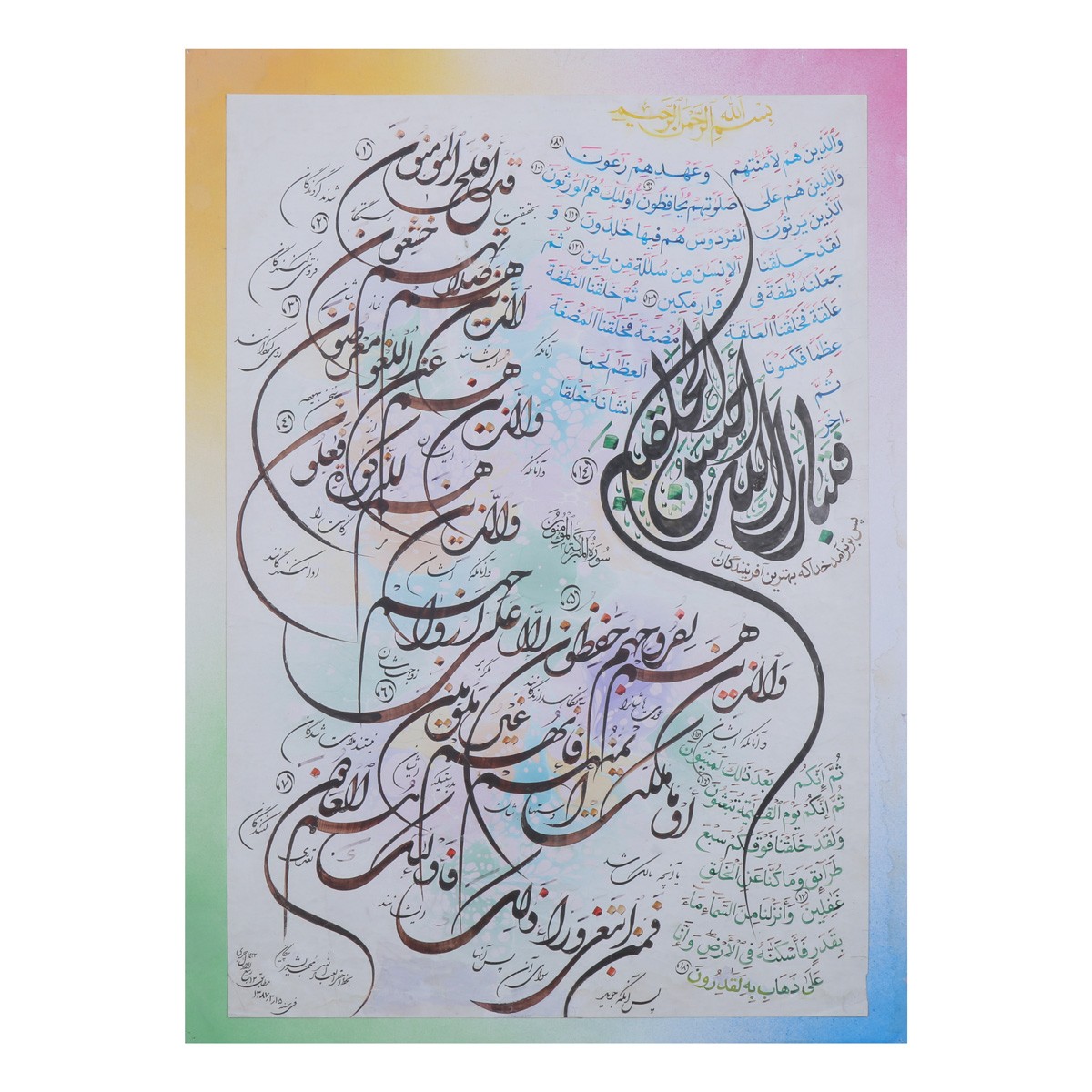 Fatabarakallah O Ahsanol Khaliqin Arabic Calligraphy | Islamic Calligraphy 1