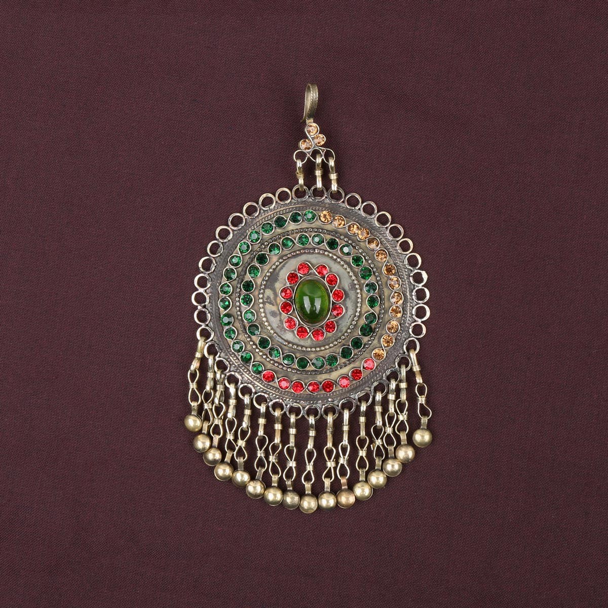 Antique Afghani Bridal Jewelry Set | Tribal Necklace, Earrings, Headpiece 2