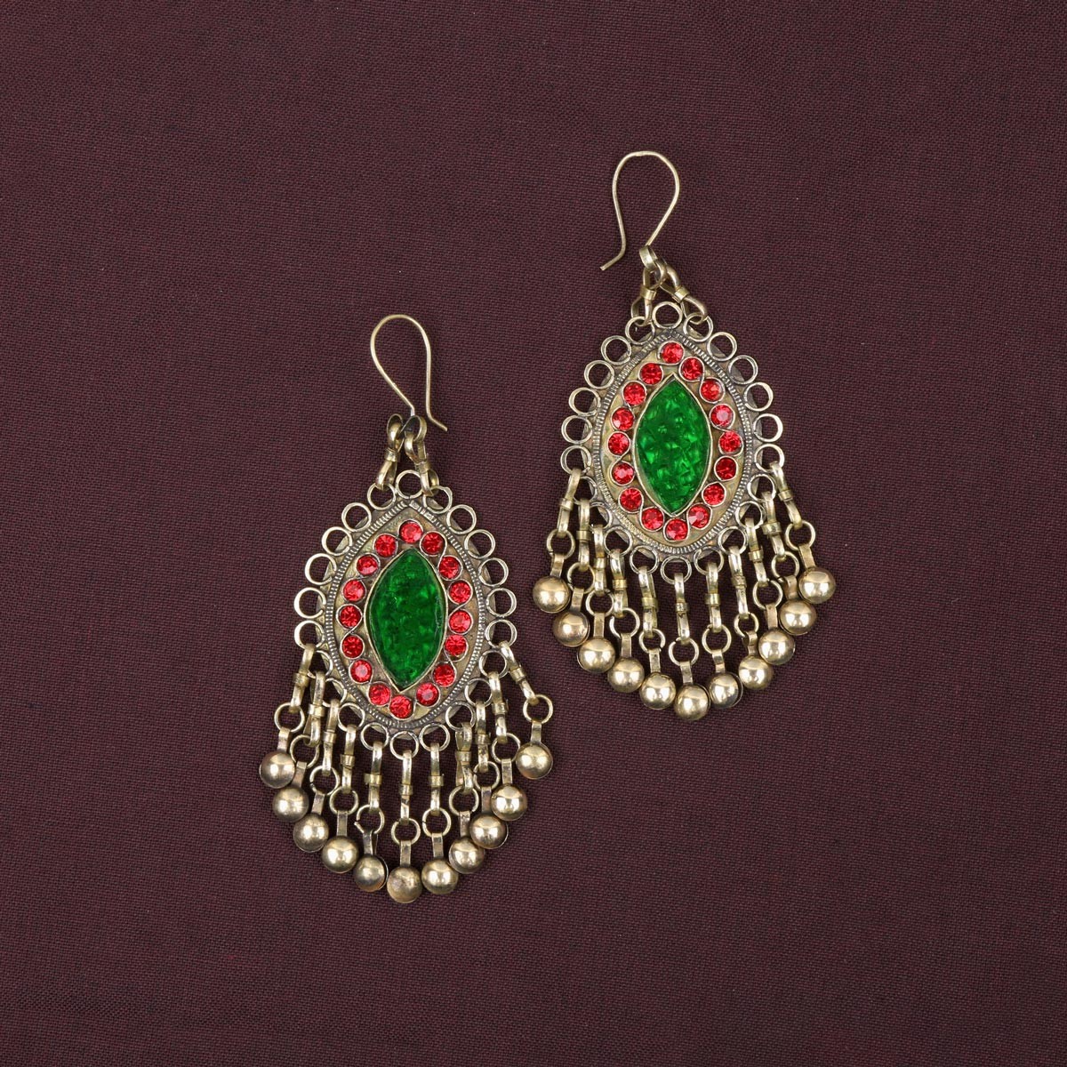 Antique Afghani Bridal Jewelry Set | Tribal Necklace, Earrings, Headpiece 3