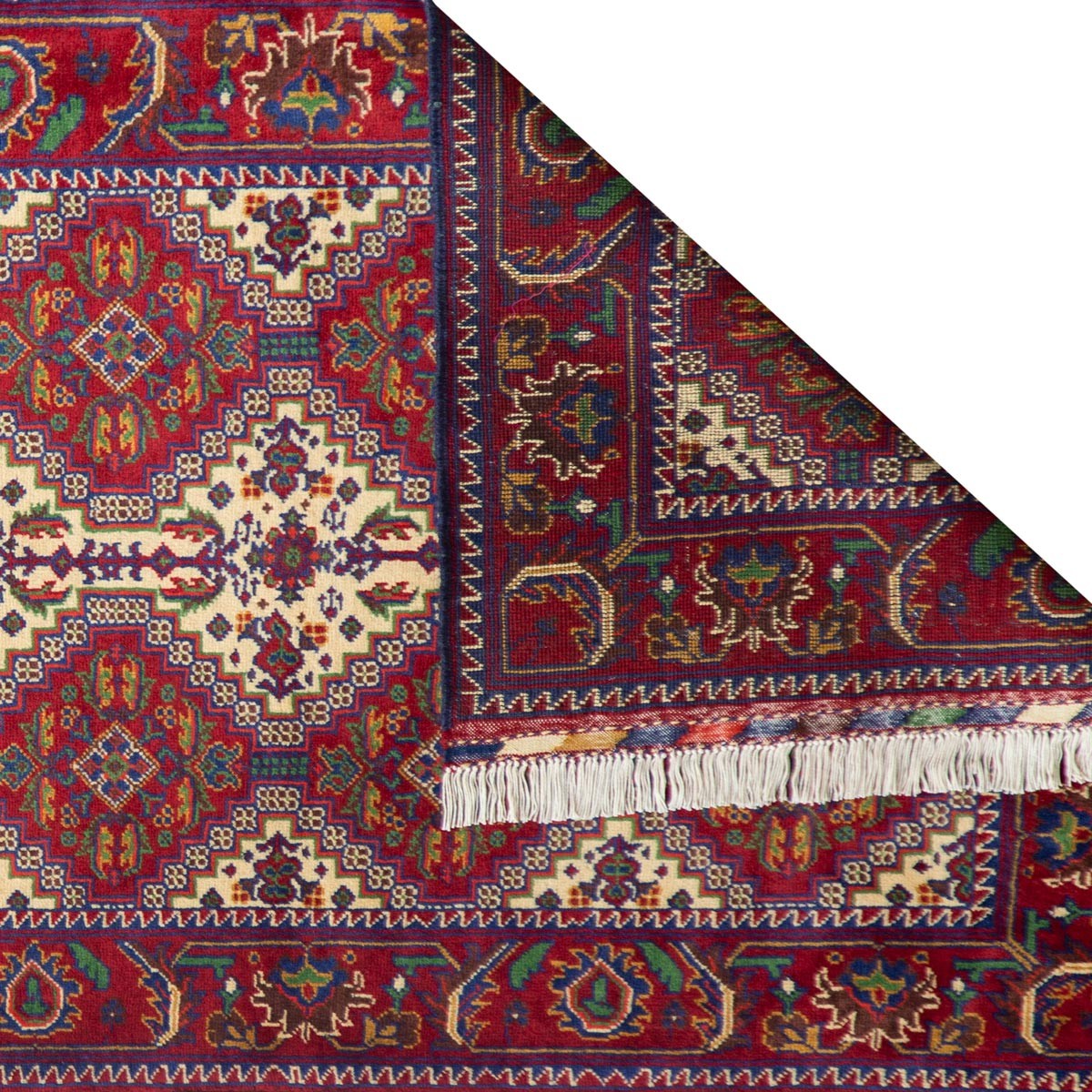 Yosouf Bahayee Design Hand-Knotted Antique Red Geometric Runner Rug | 9' 3" X 3' 1" 3