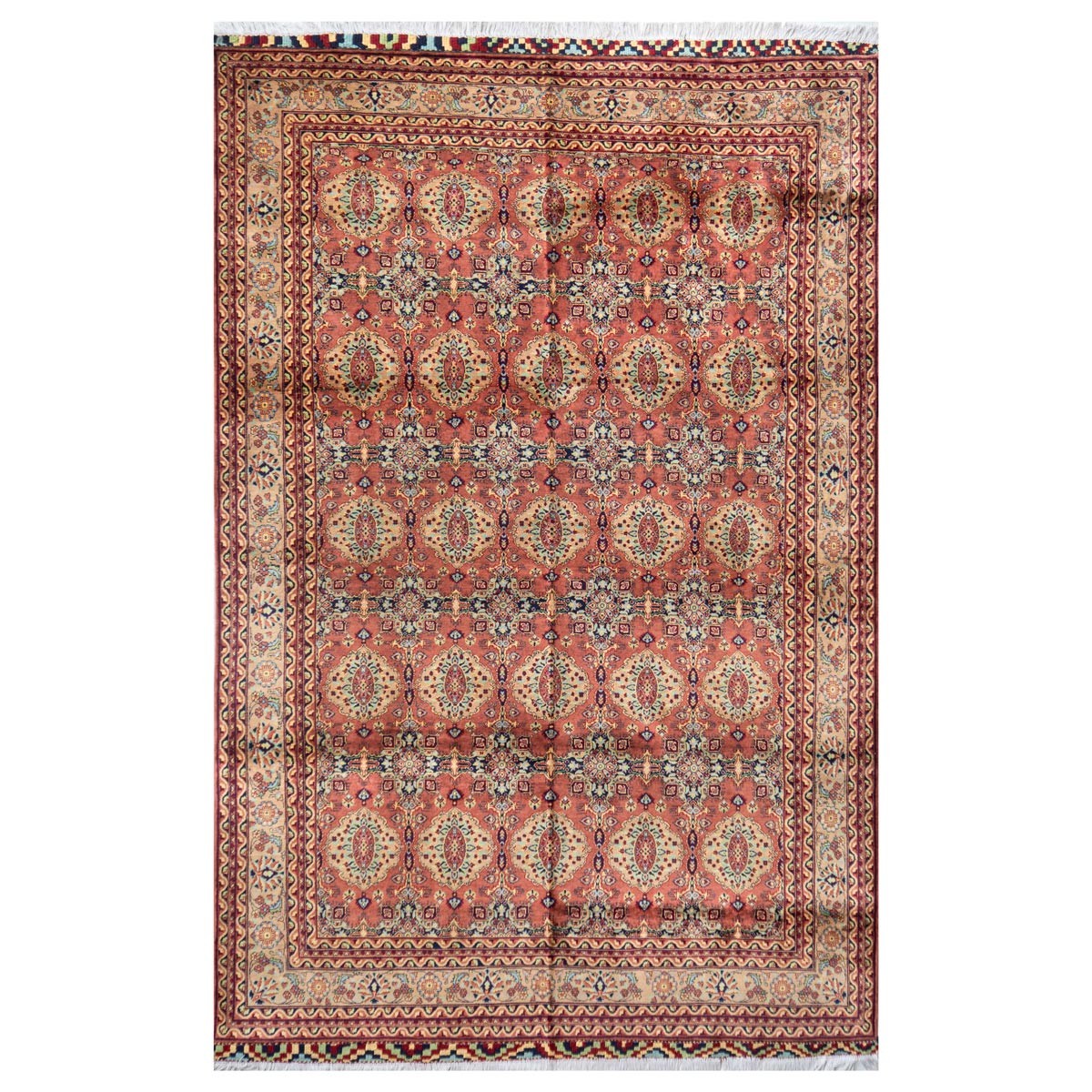 Colorful Firebrick Design Patnosi Gul Pattern Area Rug | 9' 7" X 6' 5" 1