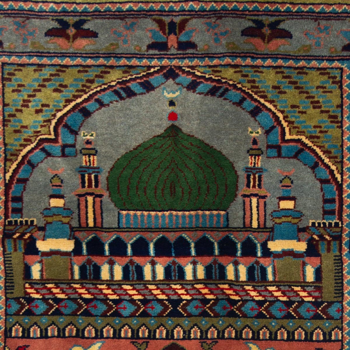 Finely Handwoven Mosque Wool Islamic Prayer Rug | 4' 3" X 2' 4" 2