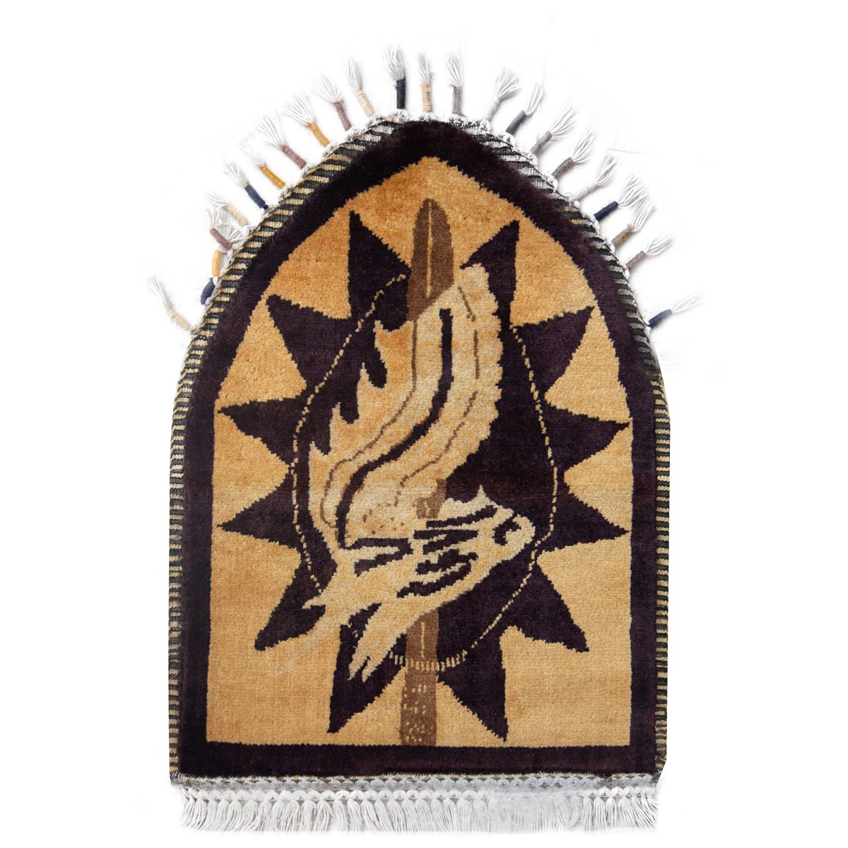 Wall Hanging Carpet| Finely Handwoven Rug 1' 4" X 1' 7" 1
