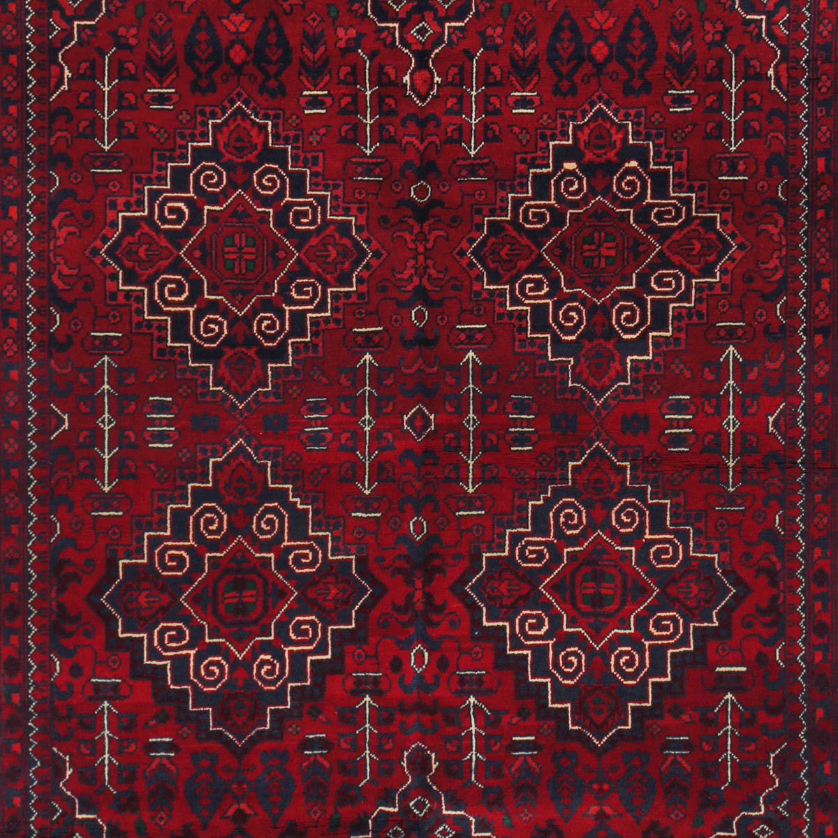 Maroon Zerr Khaki Handwoven Carpet | 6' 4" X 5' 0" 2